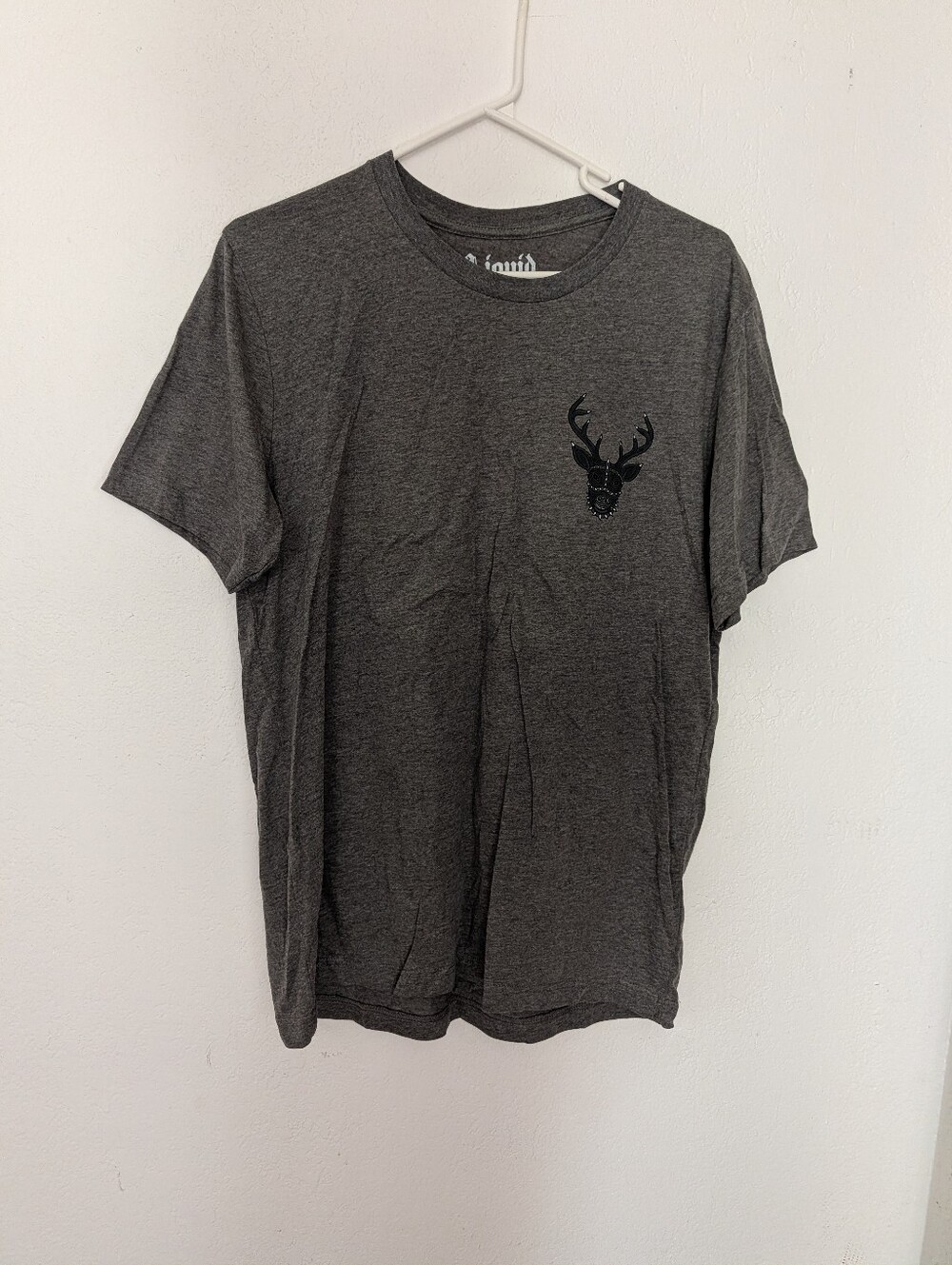 Liquid Death Deer Graphic Print Grey T Shirt Size Large